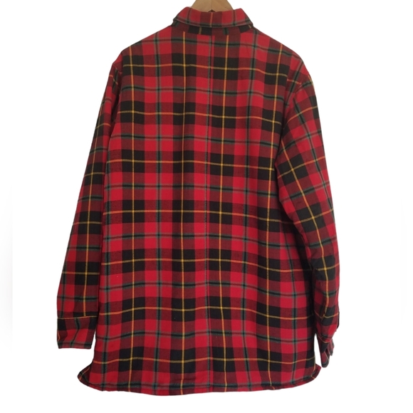 Country Touch Men's Sportswear Shirt Jacket Lined Red Plaid Size Large  16 - Picture 2 of 11
